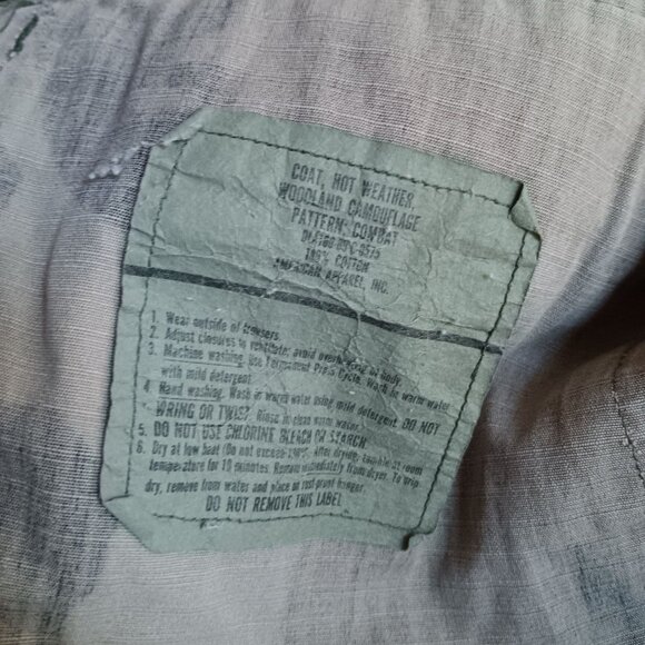 Men's Jacket Combat Medium Vintage U.S. Army Woodland Camouflage Ripstop 1980s - Picture 6 of 6